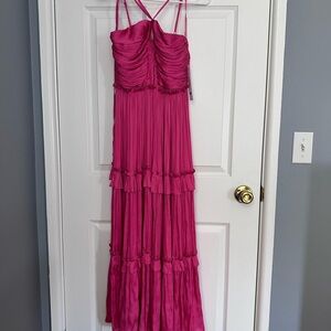 AQUA Pink Midi Dress